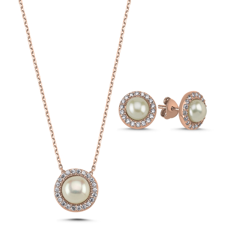 Pearl CZ Halo Set - S92965