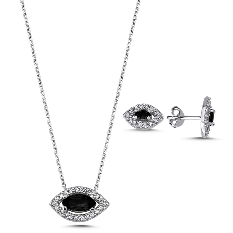Marquise Colored CZ Solitaire Halo Set - S92968