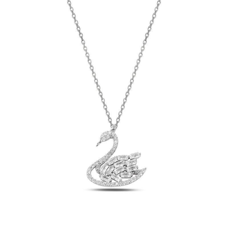 Swan Baguette & CZ Necklace - N92997