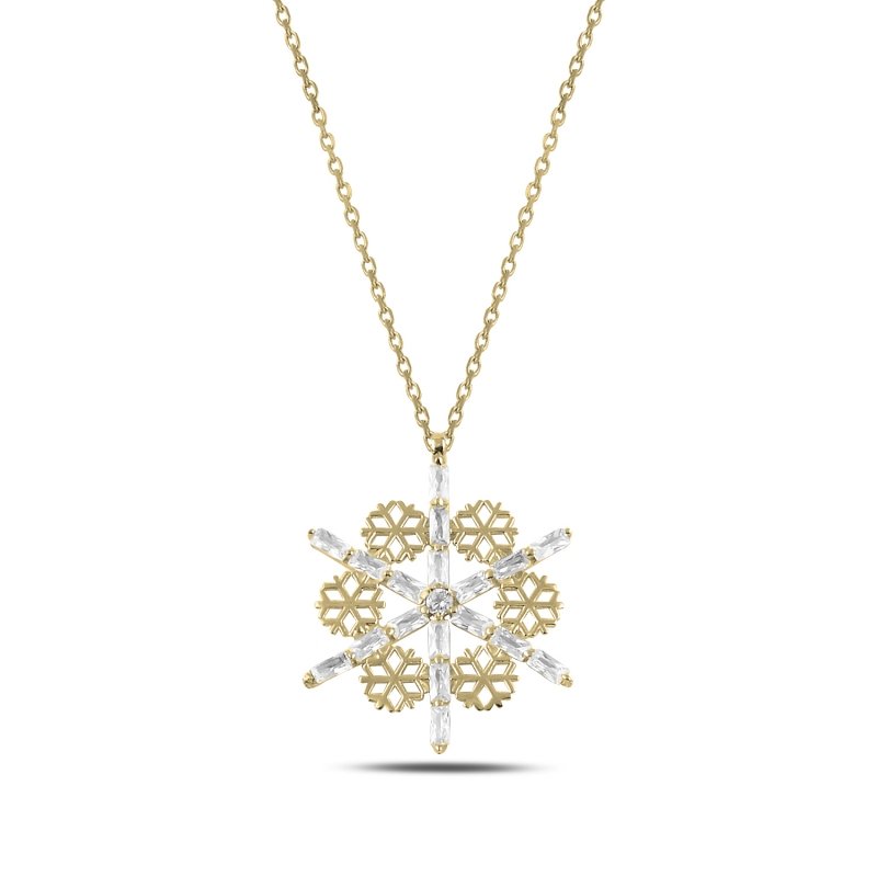 Snowflake Baguette CZ Necklace - N92999