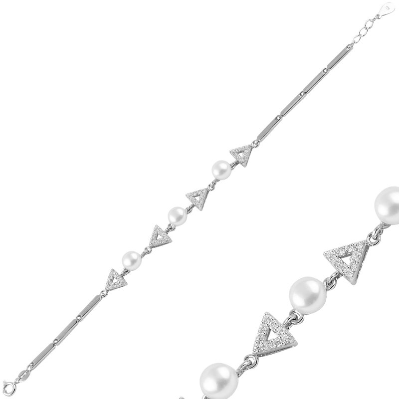 Pearl & CZ Bracelet - B93075