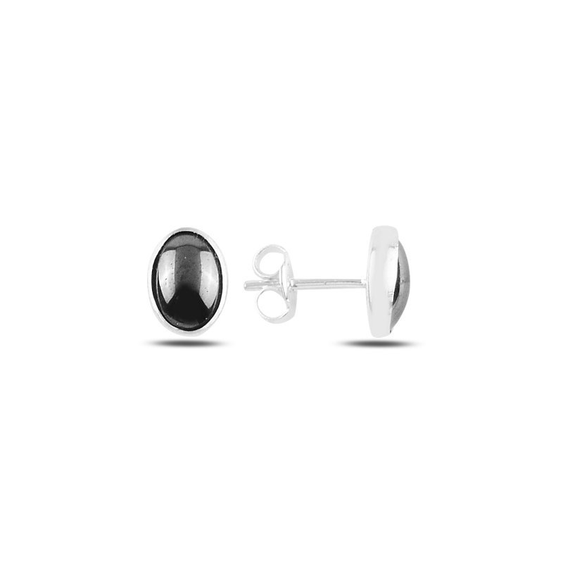 Oval Hematite Stud Earrings - E93843
