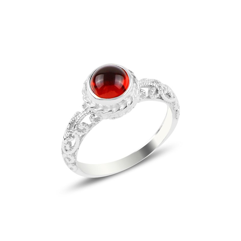 Red CZ Solitaire Ring - R93878