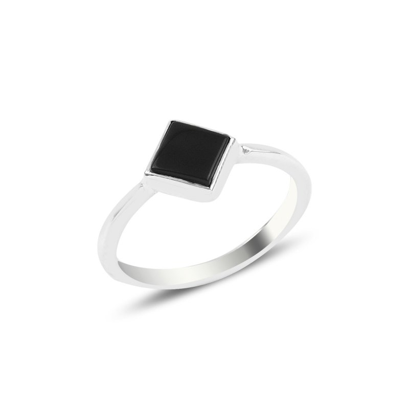 Onyx Square Solitaire Ring - R93891
