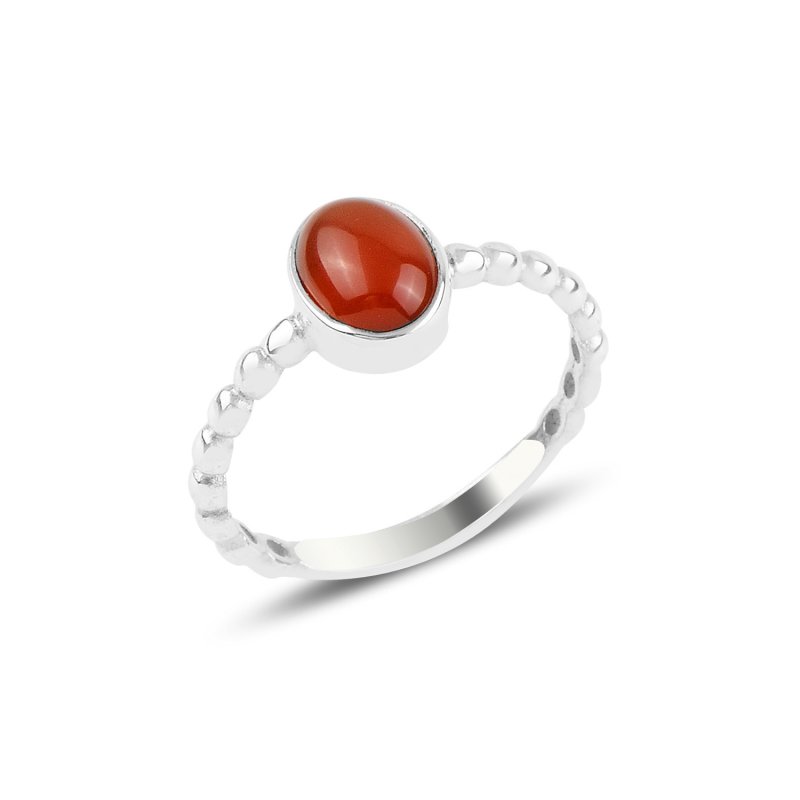 Red Agate Solitaire Ring - R93895