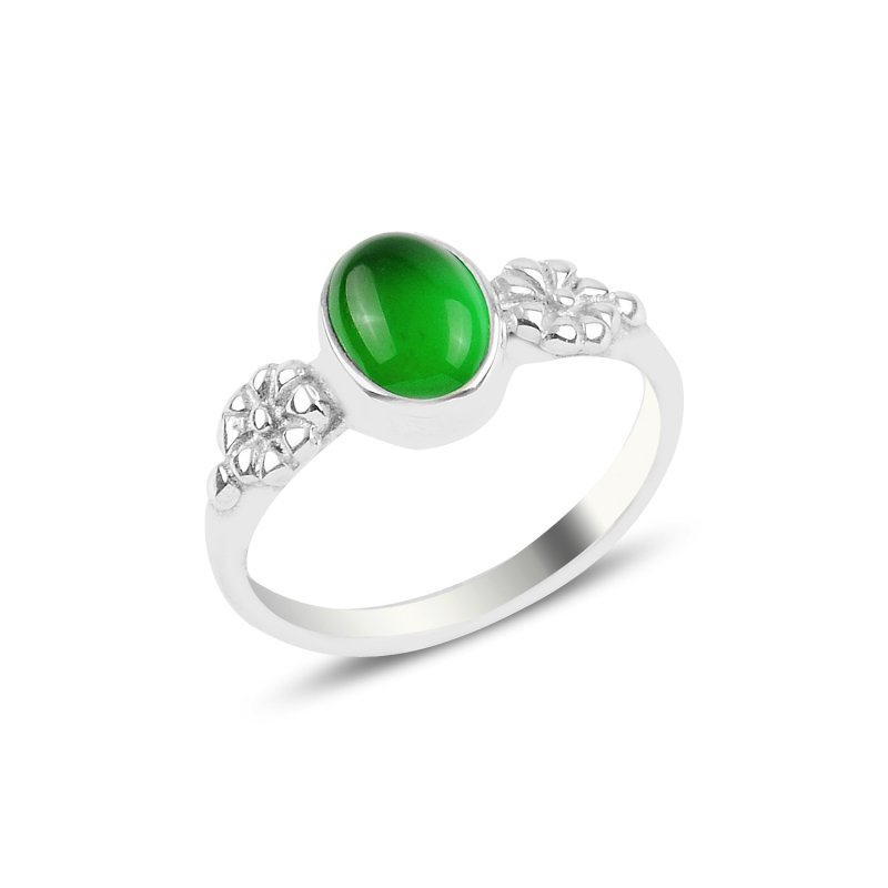 Green Agate Solitaire Ring - R93918