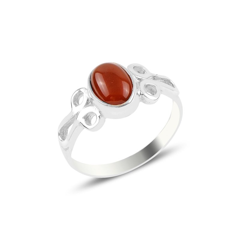 Red Agate Solitaire Ring - R93990