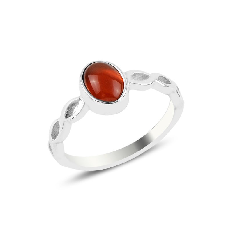 Red Agate Solitaire Ring - R94029