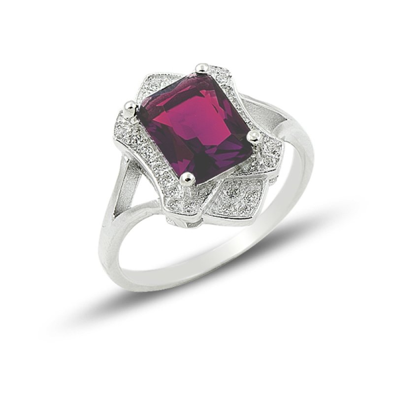 Ruby CZ Solitaire Ring - R94067
