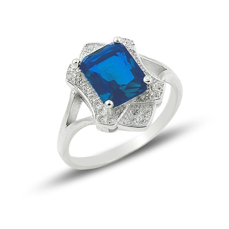 Aquamarine CZ Solitaire Ring - R94068