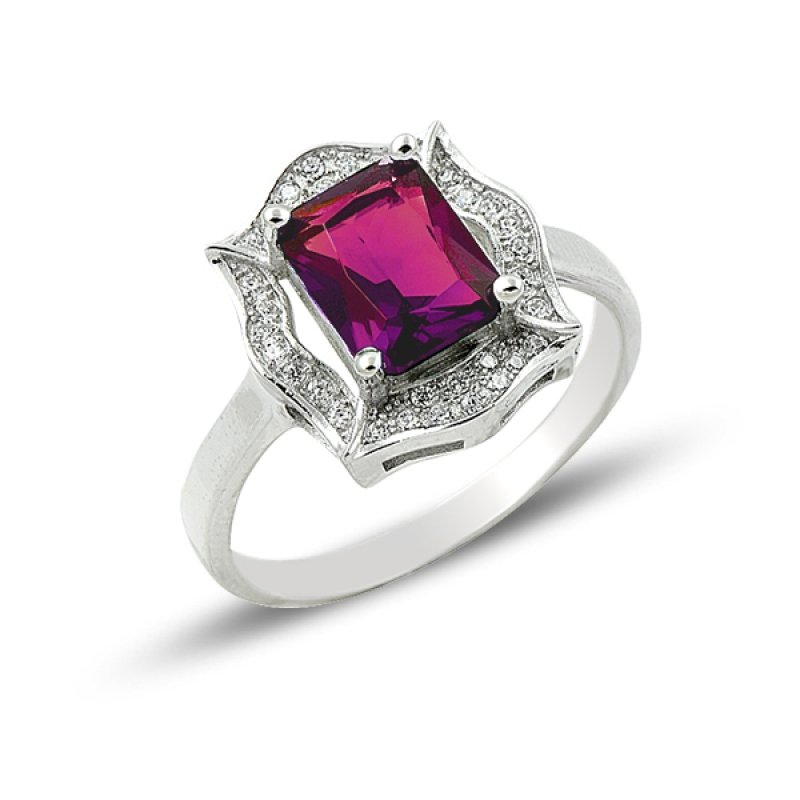 Ruby CZ Solitaire Ring - R94069