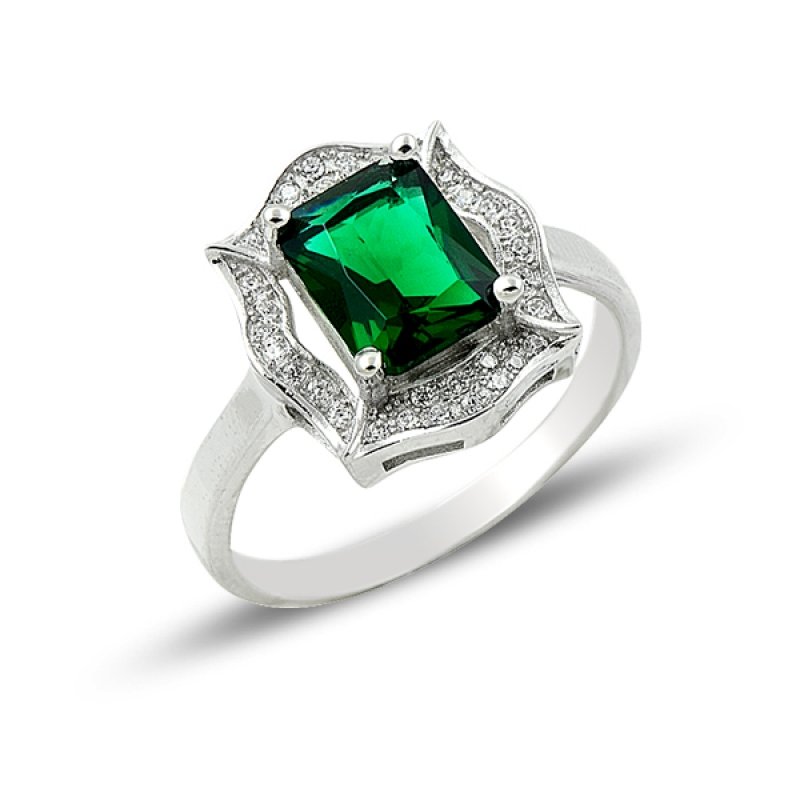 Emerald CZ Solitaire Ring - R94072