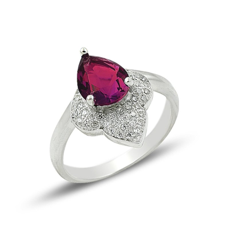 Ruby CZ Solitaire Ring - R94073