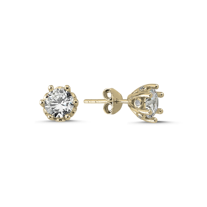CZ Solitaire Stud Earrings - E94142