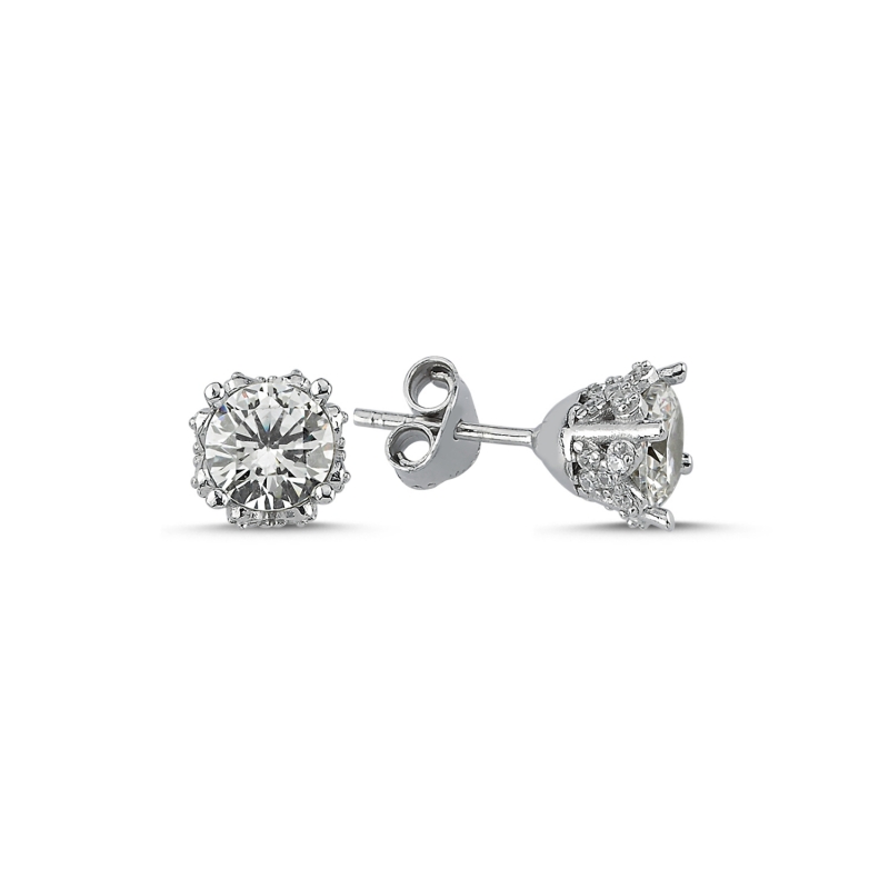 CZ Solitaire Stud Earrings - E94143
