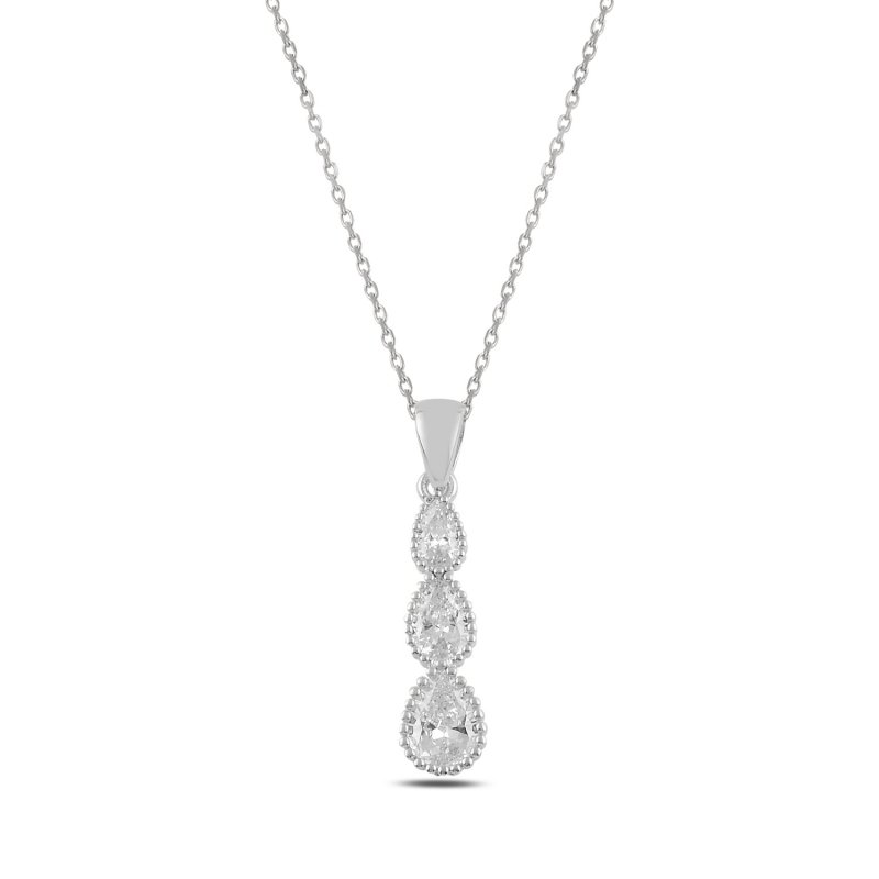 Süzme Damla Zirkon Taşlı Kolye - N94480