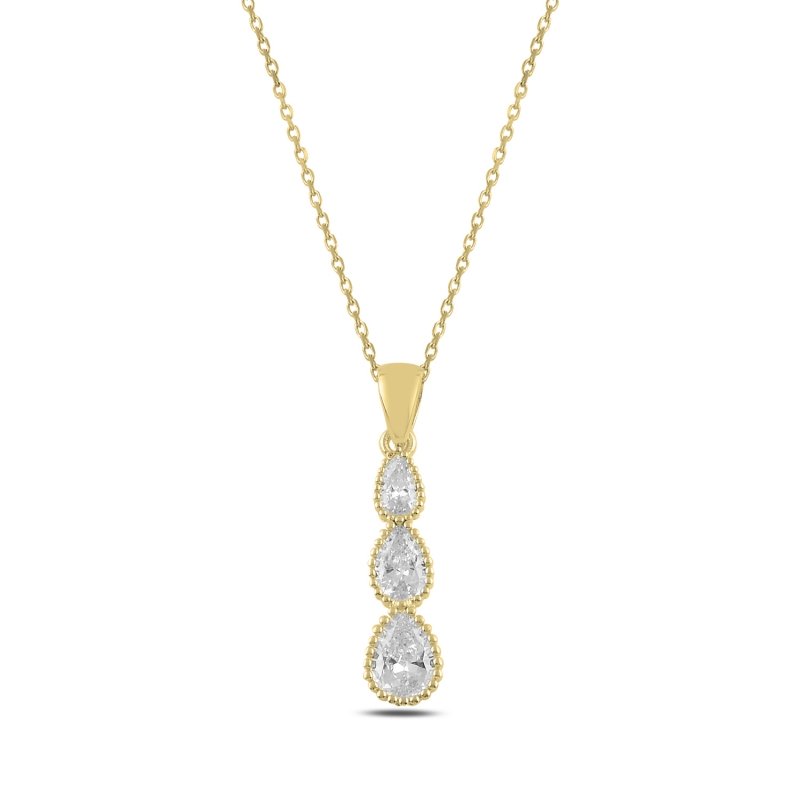 Trickle Teardrop CZ Necklace - N94480