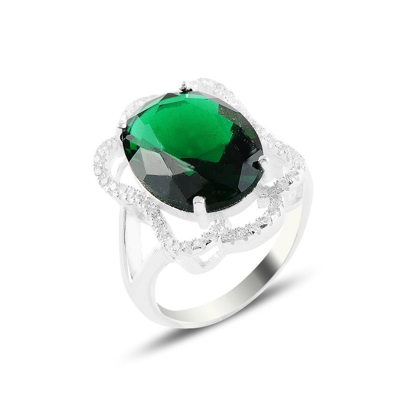 Emerald CZ Solitaire Ring - R94616