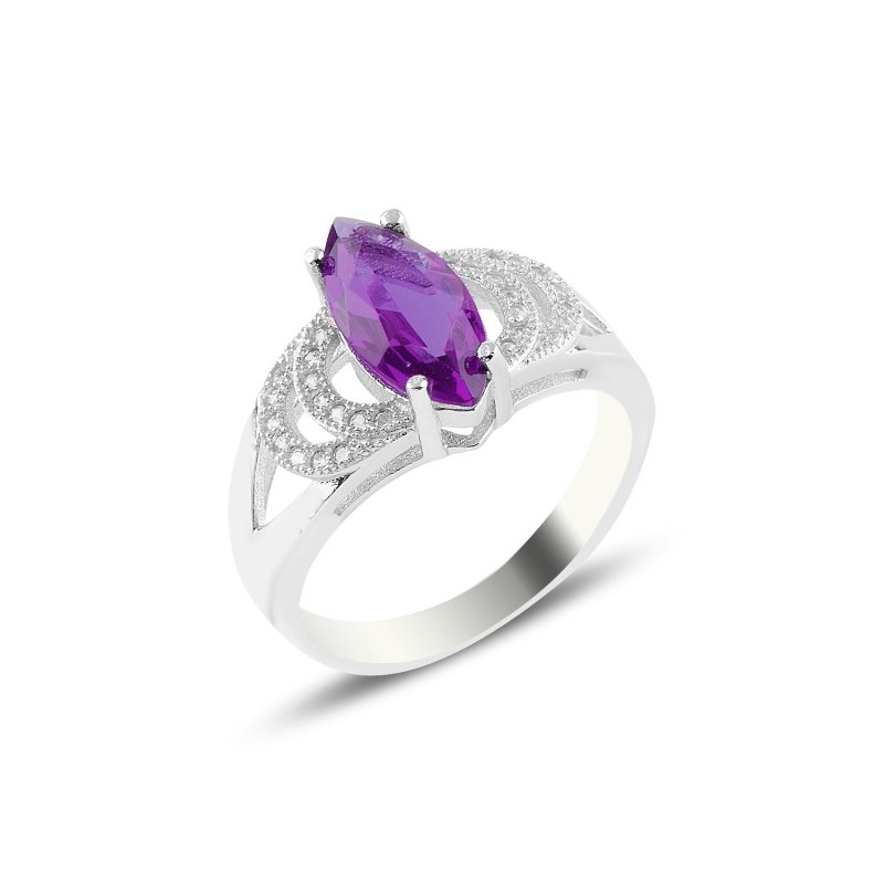 Amethyst CZ Solitaire Ring - R94623