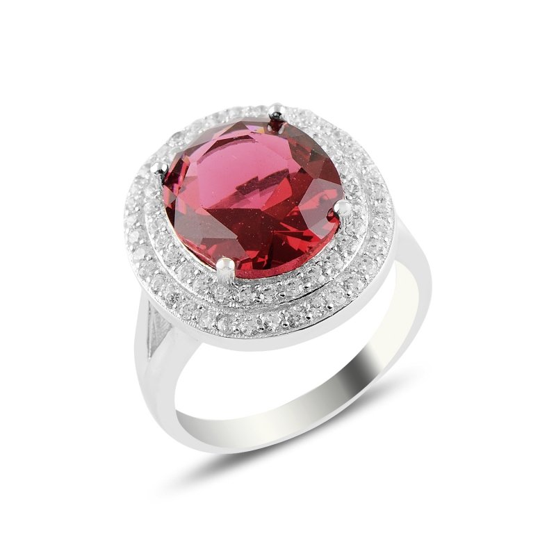 Ruby CZ Solitaire Ring - R94636