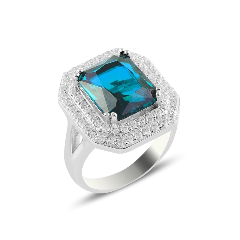 Aquamarine CZ Solitaire Ring - R94641