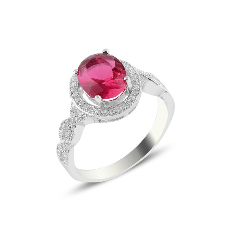 Ruby CZ Solitaire Ring - R94651
