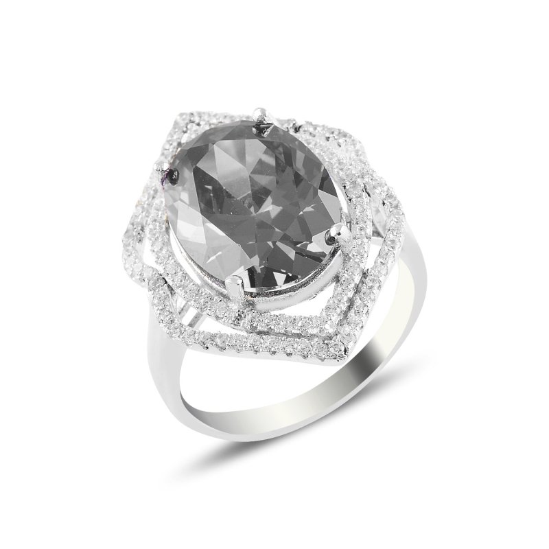 Gray CZ Solitaire Ring - R94656