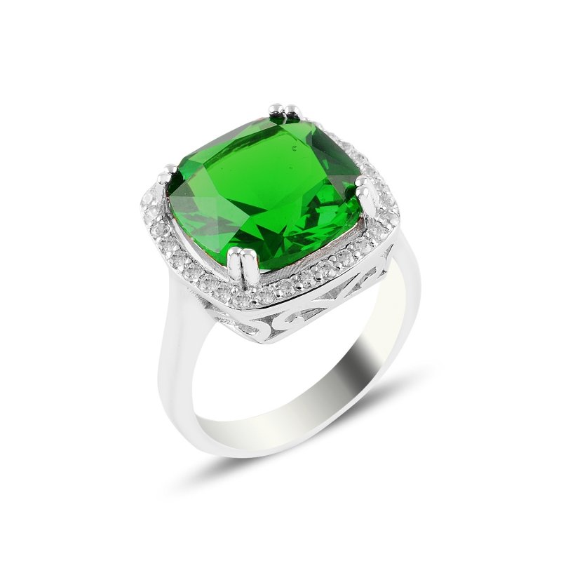 Emerald CZ Solitaire Ring - R94675