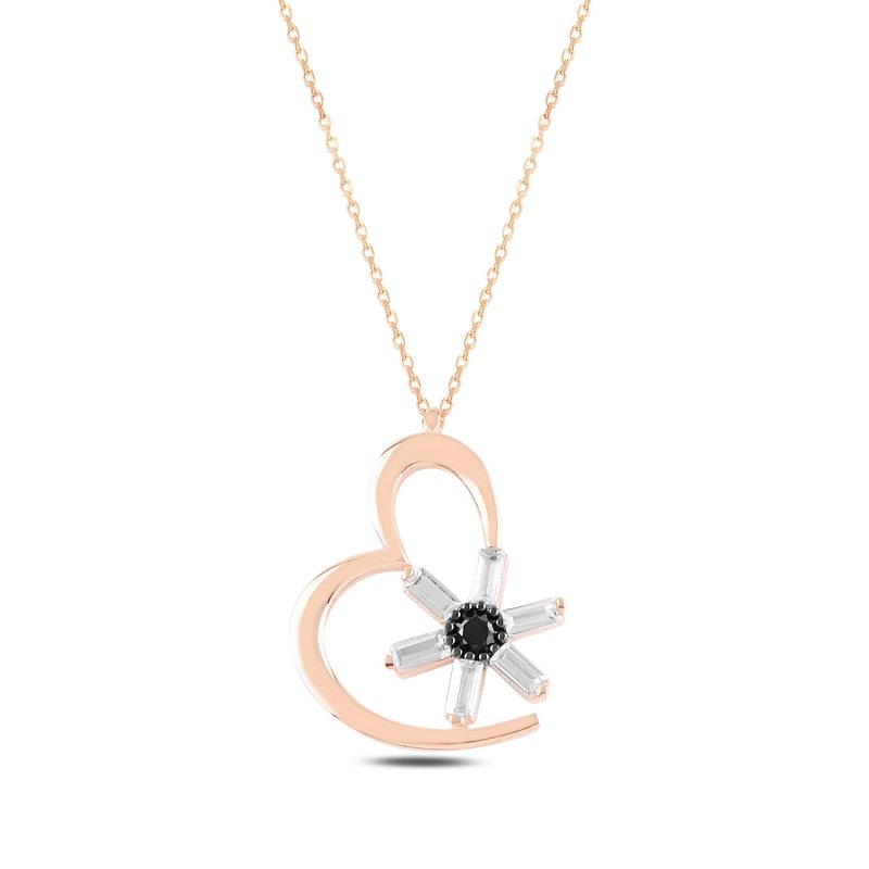 Heart Baguette CZ Necklace - N94845