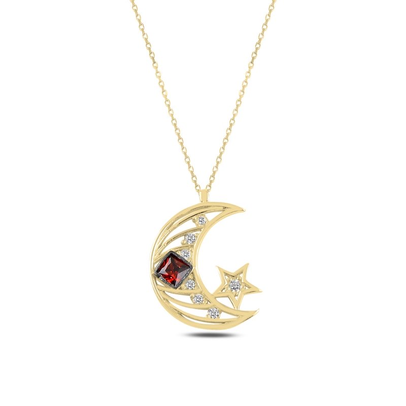 The Star and Crescent CZ Necklace - N94846