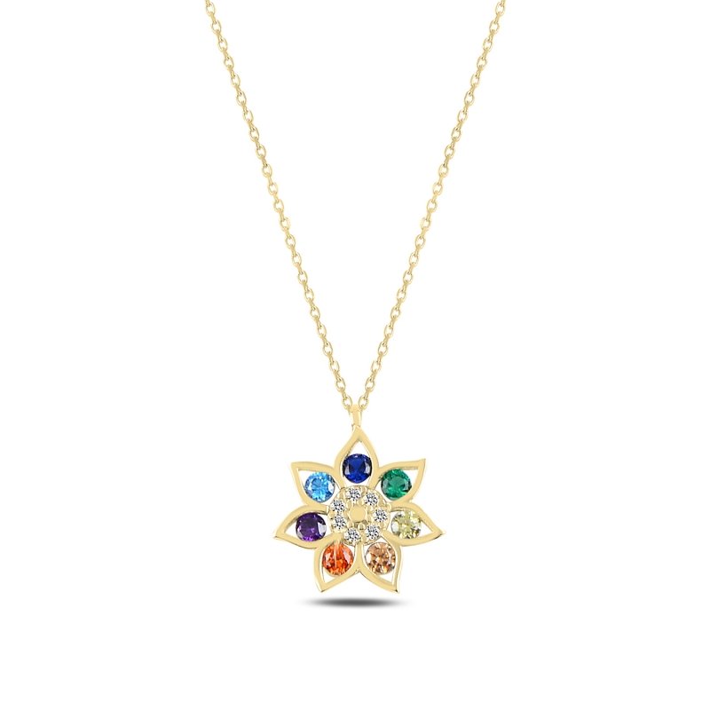 Flower Colorful CZ Necklace - N94859