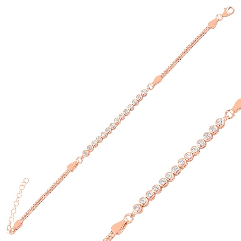 CZ Box Chain Tennis Bracelet - B94919