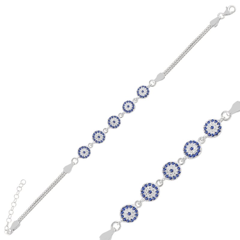 Evil Eye CZ Box Chain Bracelet - B94926