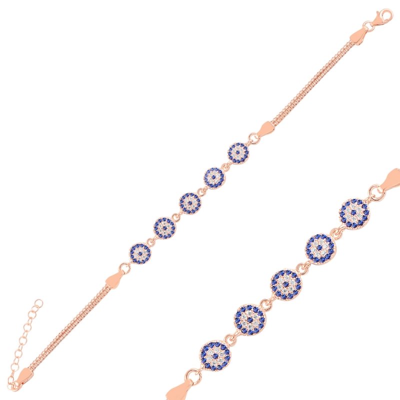 Evil Eye CZ Box Chain Bracelet - B94926