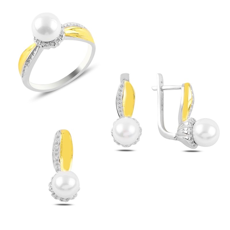 Pearl & CZ Dual Color Set - S94948