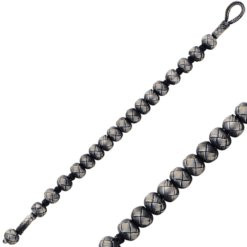 Oxidised Kazaz Hand Knitted Bracelet - B94973