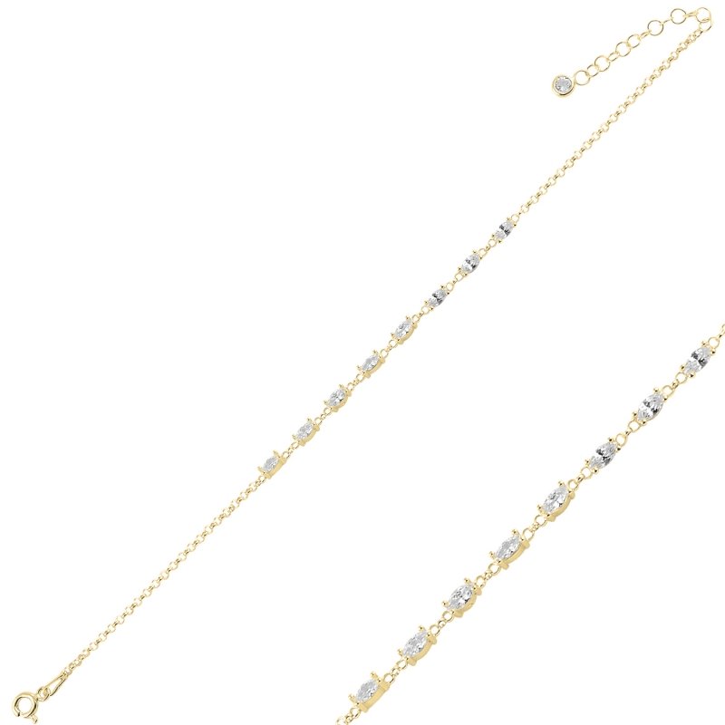Marquise CZ Rolo Chain Bracelet - B94981
