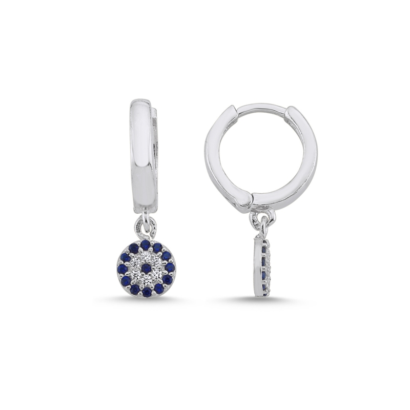 Dangle Evil Eye CZ Huggie Hoop Earrings - E94999