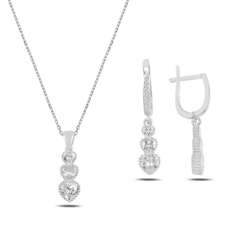 Trickle Heart CZ Set - S95016