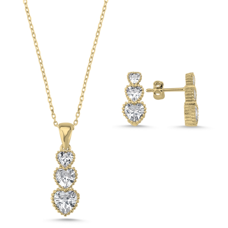 Trickle Heart CZ Set - S95017