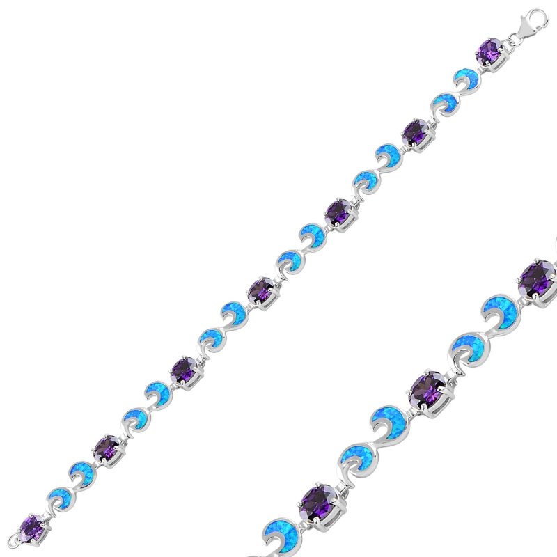 Opal & CZ Bracelet - B95071