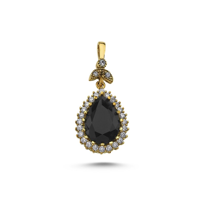 Teardrop Black CZ Ottoman Style Pendant - P95092