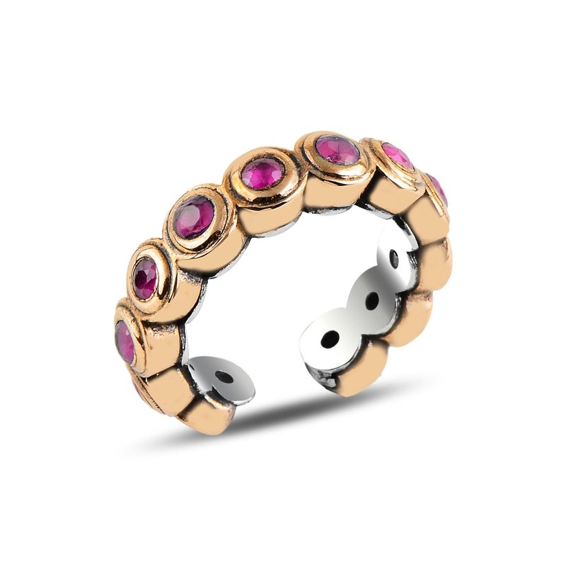Ottoman Style Adjustable Size CZ Ring - R95335