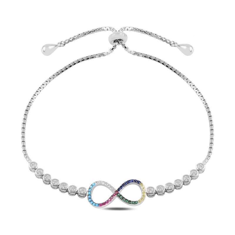 Infinity CZ Adjustable Sliding Bracelet - B95400