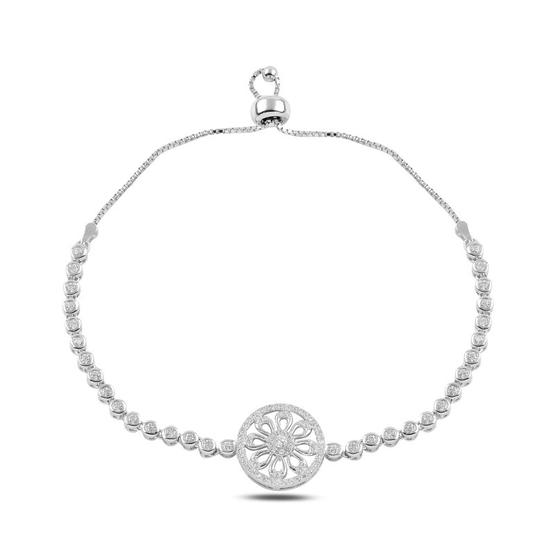CZ Adjustable Sliding Bracelet - B95401
