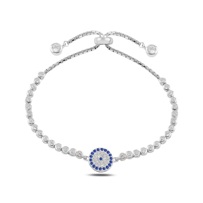 Evil Eye CZ Adjustable Sliding Bracelet - B95415