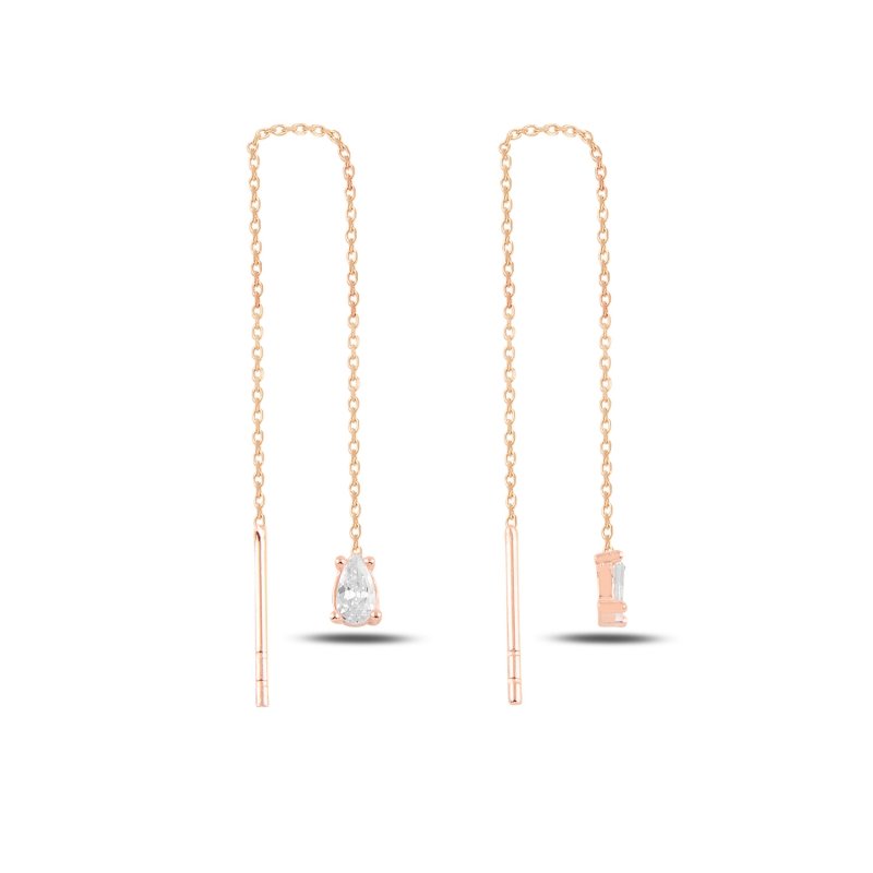 Teardrop CZ Threader Earrings - E95468