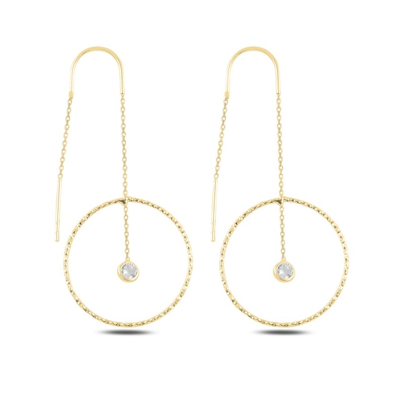 Hoop & CZ Threader Earrings - E95471