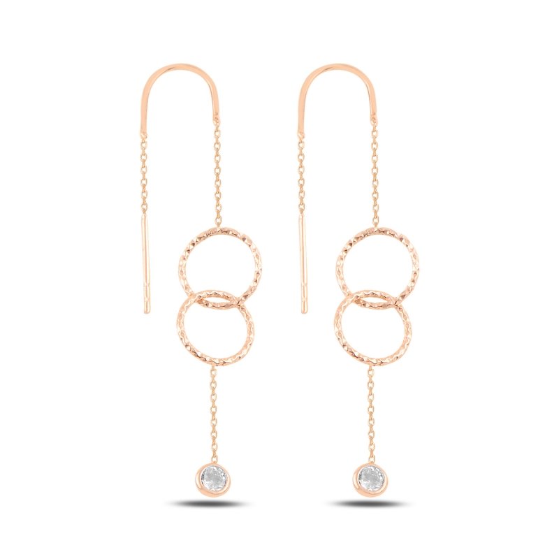 Hoop & CZ Threader Earrings - E95472