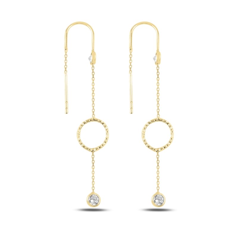Hoop & CZ Threader Earrings - E95473